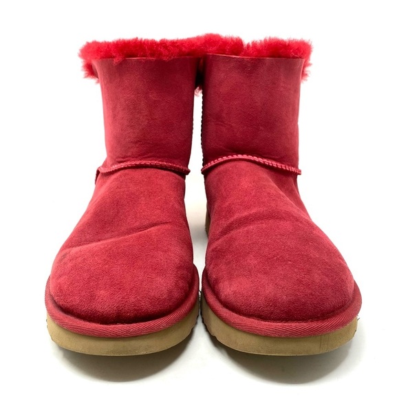 UGG CLASSIC HERITAGE BOW RIBBON RED SUEDE BOOTS - WOMEN'S - Picture 3 of 12